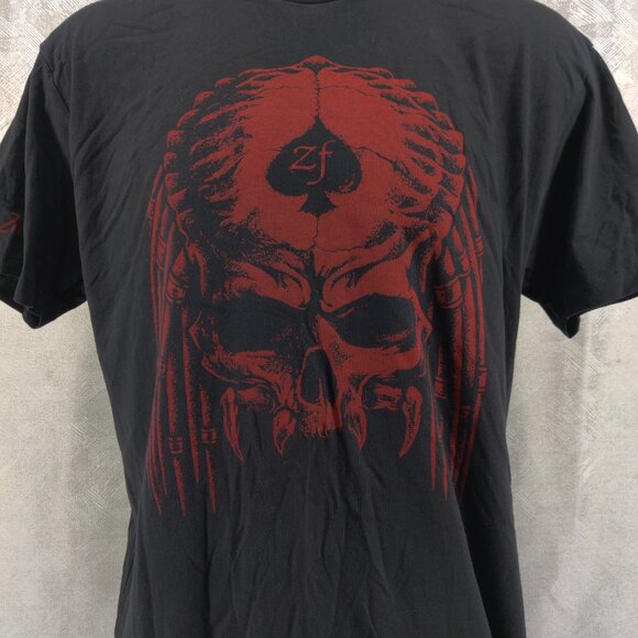 Zero Foxtrot Shirt Mens XL Black Red Predator Skull Graphic Tee Stay Zero USA - Picture 3 of 11